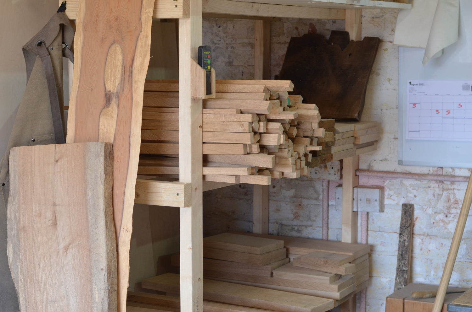 wood rack the workshop with oak, yew, elm and walnut