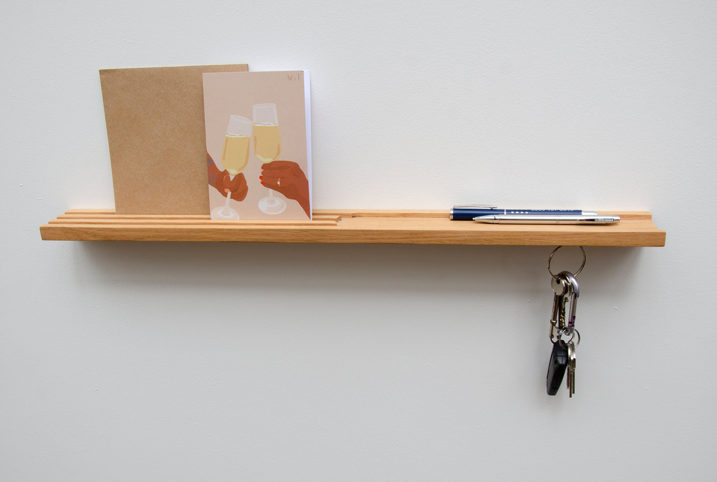 Entryway Shelf with Letter Rack and Key Holder