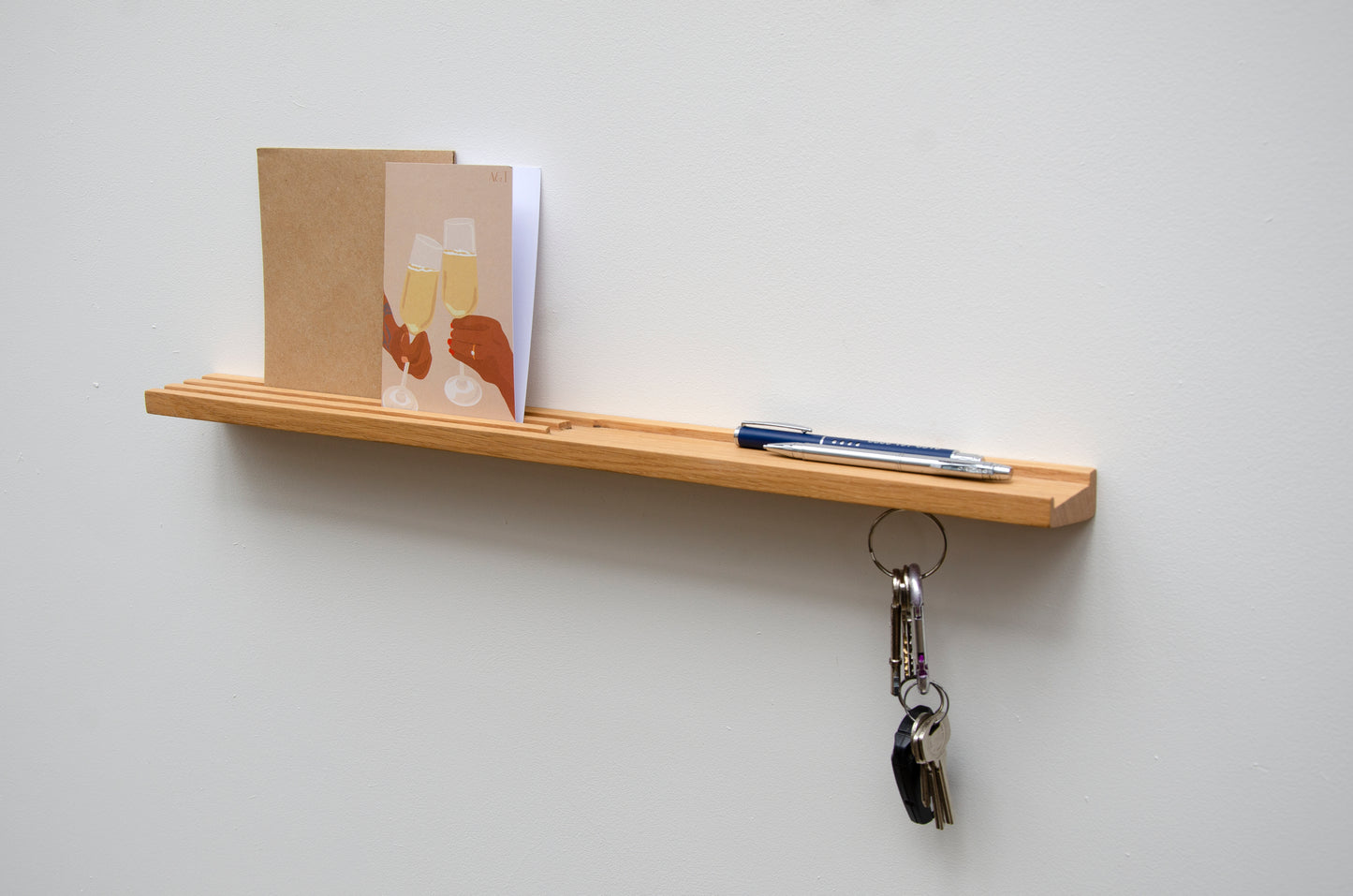 Entryway Shelf with Letter Rack and Key Holder