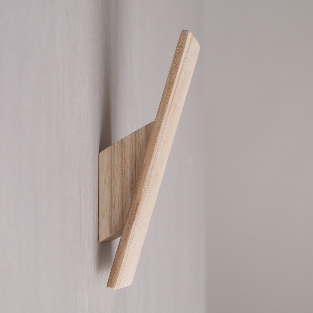 simple wooden wall hook made from ash
